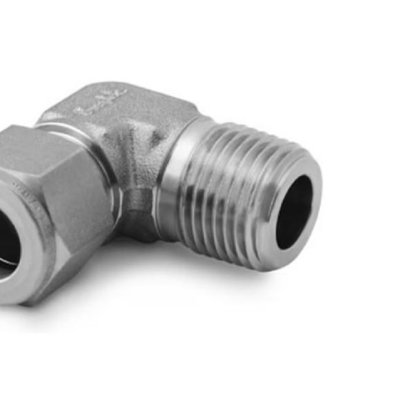 Stainless Steel Swagelok Tube Fitting, Male Elbow, 1/16 in. Tube OD x 1/16 in. Male NPT SS-100-2-1