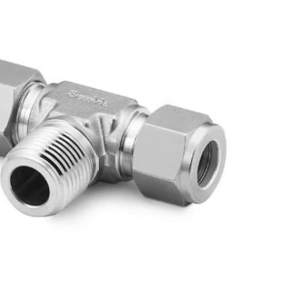 Stainless Steel Swagelok Tube Fitting, Male Branch Tee, 5/8 in. Tube OD x 5/8 in. Tube OD x 1/2 in. Male NPT.  SS-1010-3TTM