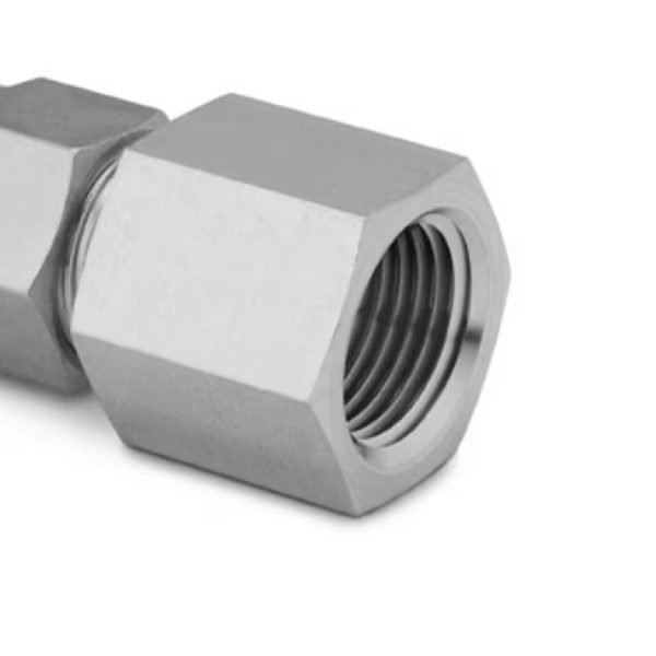 Stainless Steel Swagelok Tube Fitting, Female Connector, 5/8 in. Tube OD x 3/4 in. Female NPT.  SS-1010-7-12