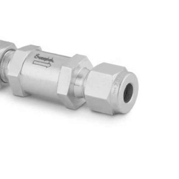 Stainless Steel Poppet Check Valve, Fixed Pressure, 10 mm Swagelok Tube Fitting, 1/3 psig (0.03 bar).? SS-10C-MM-1/3
