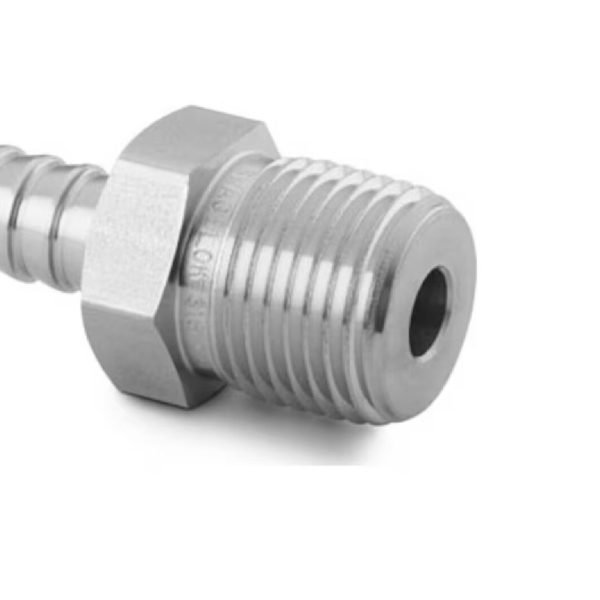 Stainless Steel Hose Connector, 1/2 in. Male NPT, 5/8 in. Hose ID.? SS-10-HC-1-8