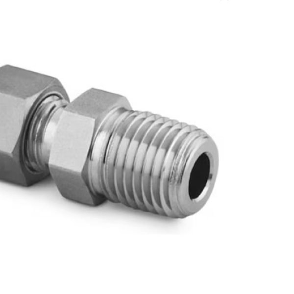 Stainless Steel Swagelok Tube Fitting, Male Connector, 1/16 in. Tube OD x 1/16 in. Male NPT SS-100-1-1