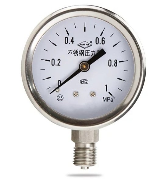 STRONG M&C INC. Pressure Gauge MYBF 0–10MPa, 75mm Dial, SS304 Case & Wetted Parts, 3/8" NPT Bottom Connection