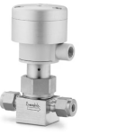 Stainless Steel Bellows Sealed Valve, Gasketed, PCTFE Stem Tip, 10 mm Swagelok Tube Fitting, SC-11 Cleaned, NC Actuator. SS-10BK-MM-1C