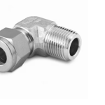 Stainless Steel Swagelok Tube Fitting, Male Elbow, 10 mm Tube OD x 3/8 in. Male ISO Tapered Thread.  SS-10M0-2-6RT