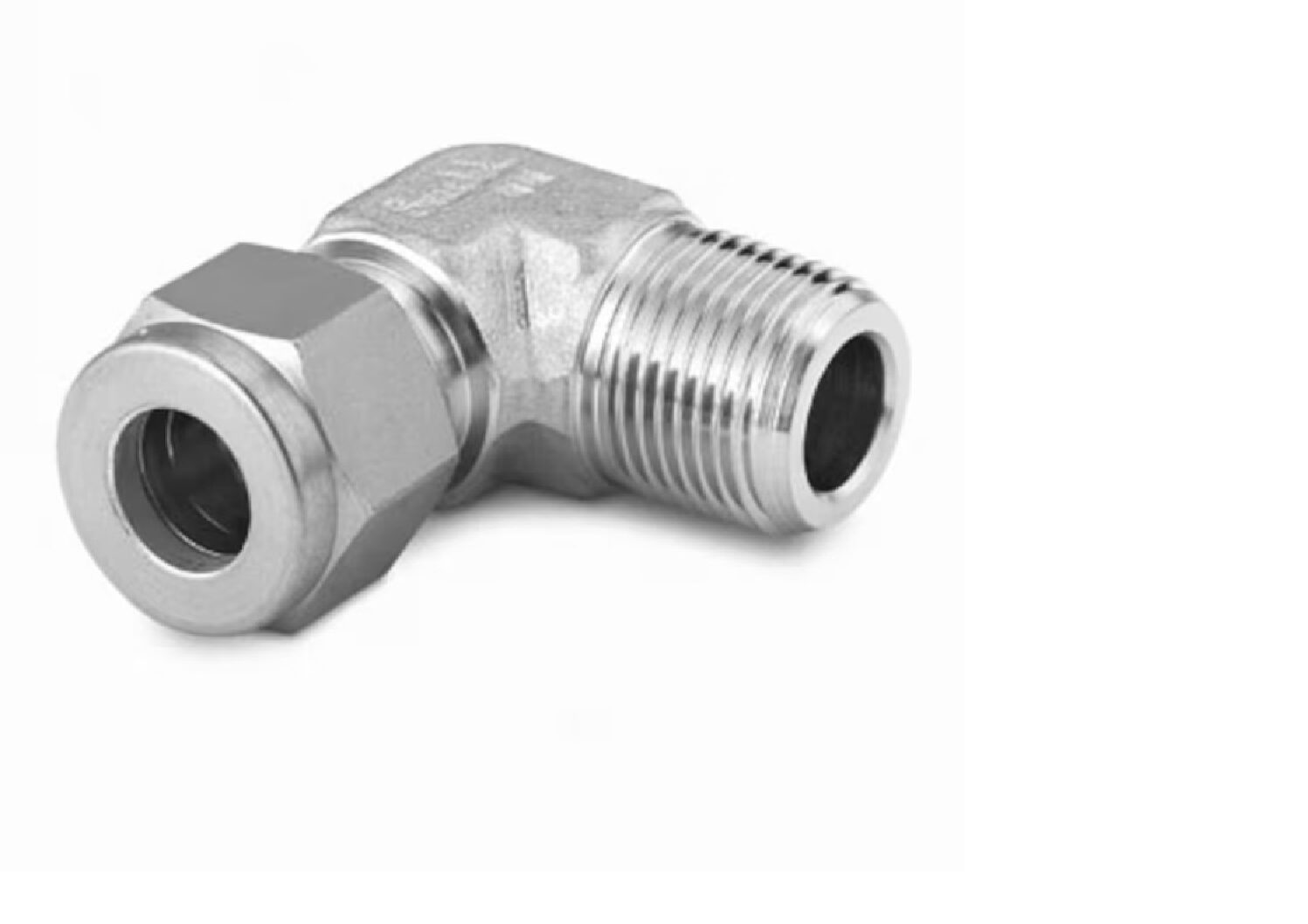 Stainless Steel Swagelok Tube Fitting, Male Elbow, 10 mm Tube OD x 3/8 in. Male ISO Tapered Thread.  SS-10M0-2-6RT Stainless Steel Swagelok Tube Fitting, Male Elbow, 10 mm Tube OD x 3/8 in. Male ISO Tapered Thread.  SS-10M0-2-6RT