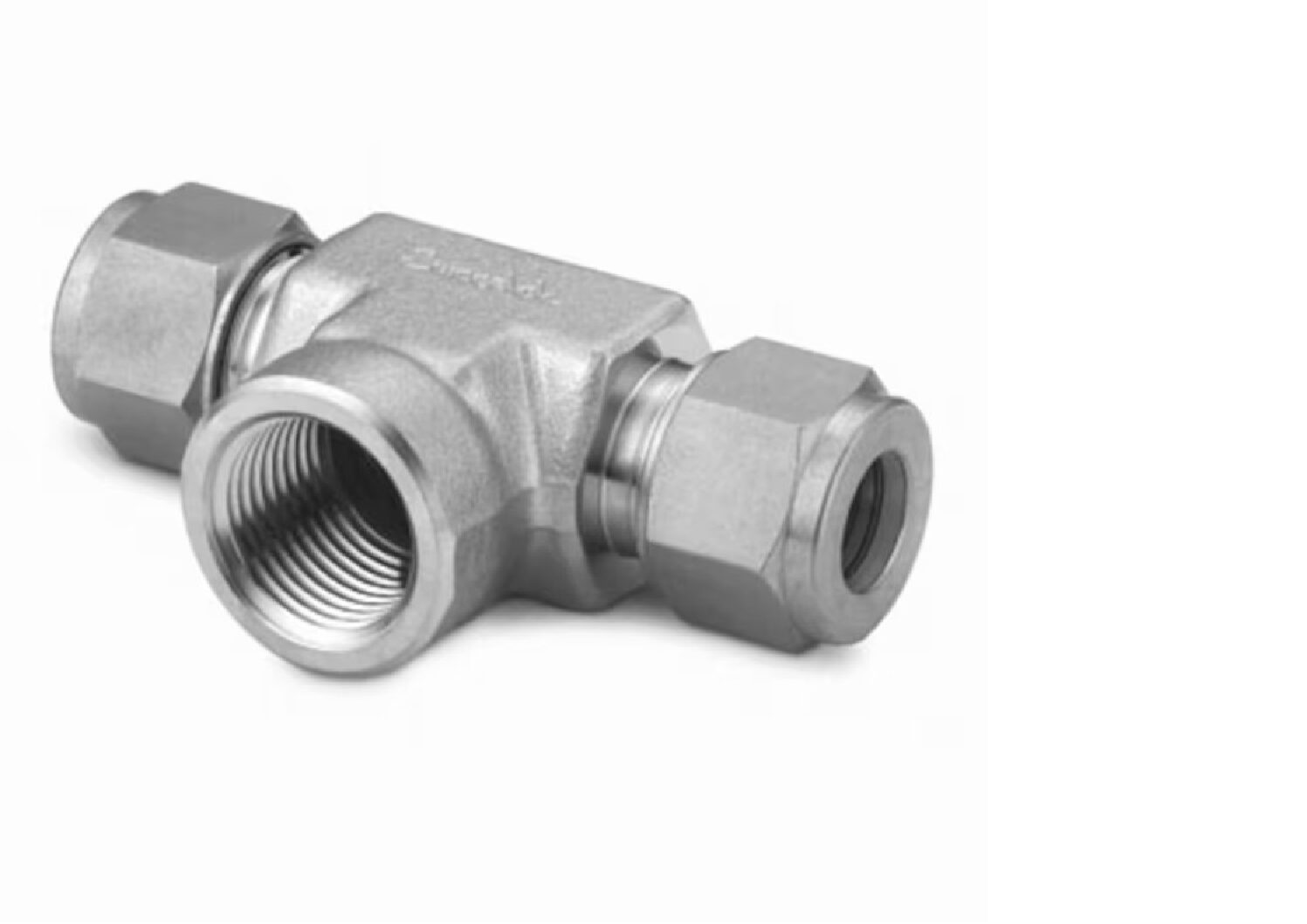 Stainless Steel Swagelok Tube Fitting, Female Branch Tee, 10 mm Tube OD x 10 mm Tube OD x 1/4 in. Female NPT.  SS-10M0-3TTF Stainless Steel Swagelok Tube Fitting, Female Branch Tee, 10 mm Tube OD x 10 mm Tube OD x 1/4 in. Female NPT.  SS-10M0-3TTF