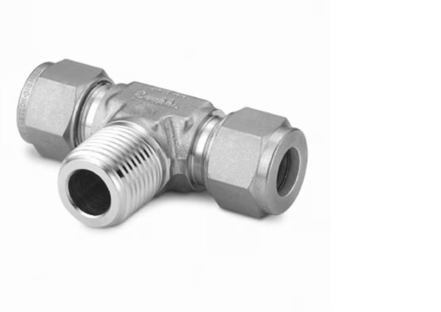 Stainless Steel Swagelok Tube Fitting, Male Branch Tee, 10 mm Tube OD x 10 mm Tube OD x 1/4 in. Male NPT.  SS-10M0-3TTM Stainless Steel Swagelok Tube Fitting, Male Branch Tee, 10 mm Tube OD x 10 mm Tube OD x 1/4 in. Male NPT.  SS-10M0-3TTM