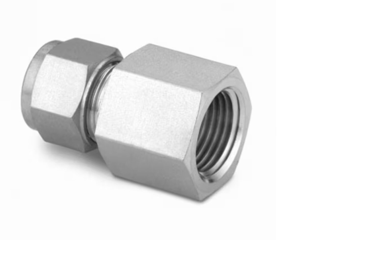 Stainless Steel Swagelok Tube Fitting, Female Connector, 10 mm Tube OD x 1/2 in. Female ISO Tapered Thread.  SS-10M0-7-8RT