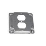 4-inch raised square metallic cover for duplex receptacles by Appleton