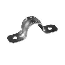 Steel two-hole conduit strap for 3-inch EMT or rigid conduit