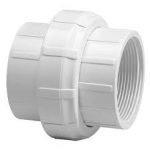 6 inch Sch 40 PVC union with FPT ends and Buna O-ring seal