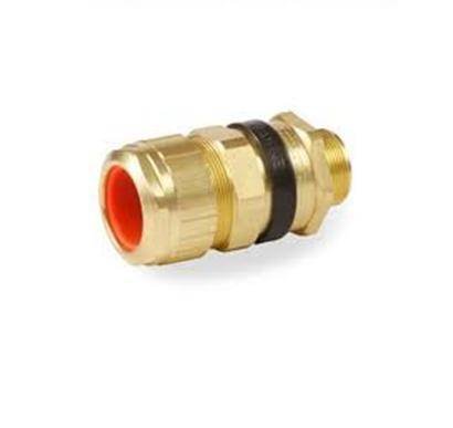 M20 brass cable gland by Hawke International, certified ATEX IECEx UKEX, part number HBG453UM04B1XXX