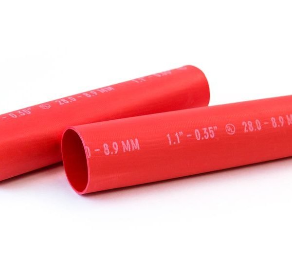 Image of red 6mm heat shrink tubing, 100m roll, 2:1 shrink ratio