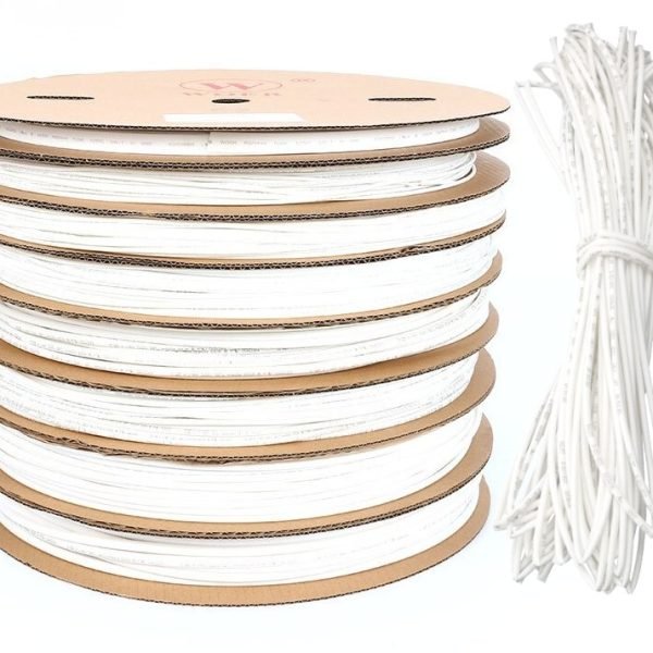 Image of white heat shrink tubing, 3.5mm diameter, 200m roll, shrink ratio 2:1
