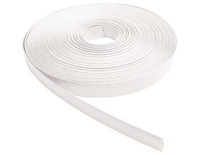 Image of white 6mm heat shrink tubing with 2:1 ratio, supplied in 200m roll