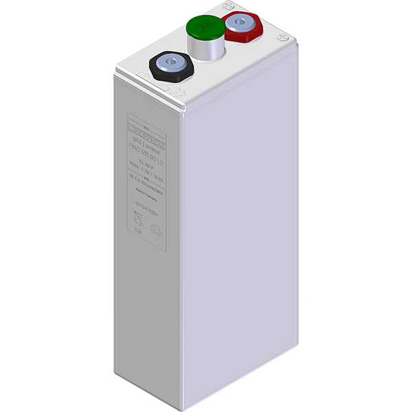Image of Hoppecke battery, model FNC65 LR2, part number 4112474203, showing size and design
