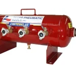 Image of Texas Pneumatic Tank Style Manifold, part number TX-2AMF, showing industrial air tank design