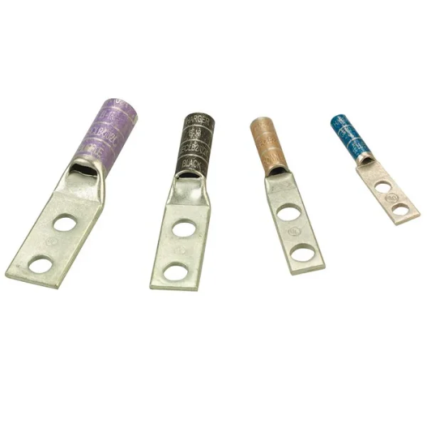 CPI 40162-951 compression lug for #6 cable, two-hole design, blue, pack of 50