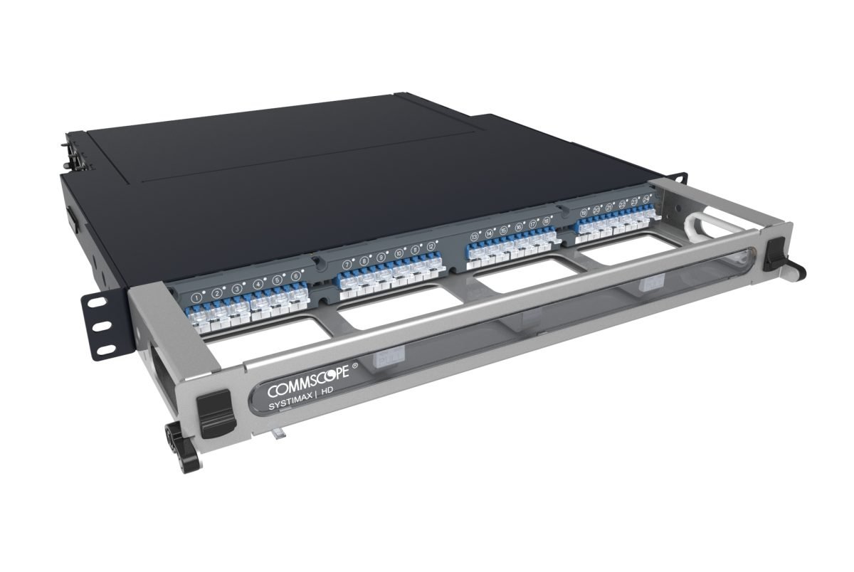 HD iPATCH 1U 48F-LC Fiber Distribution Module – Sliding Panel
