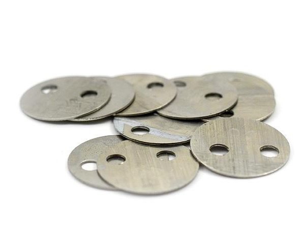 Stainless steel 2 hole lacing washers for cable bundling and securing, bulk box of 1000 pieces