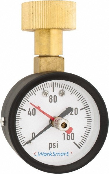 Industrial Pressure Gauge Steel Case 3/4 GHT Female Top Connection 2-1/2" Dial 0–160 PSI
