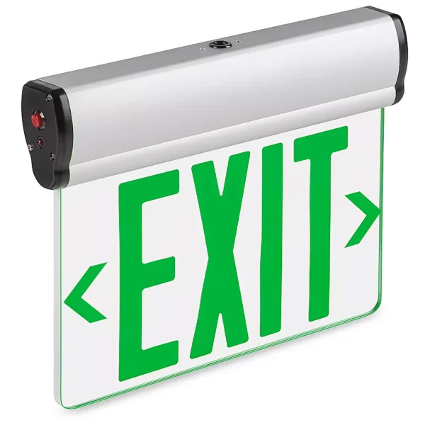 edge-lit acrylic LED exit sign green color