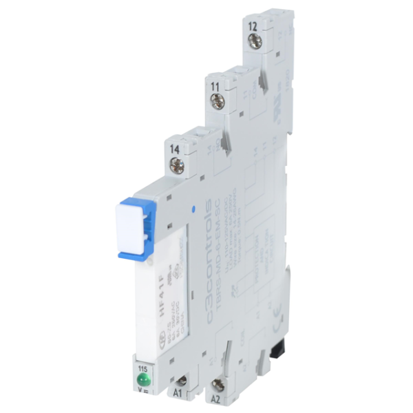 C3controls TBR-MC-6-1P-SC terminal block relay 24V 6A SPDT